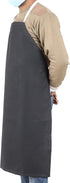 EISCO Rubber Vinyl Apron, Medium (27" W x 36" L) - Adjustable Bib Apron for Dishwashing, Butcher, Laboratory - Black
