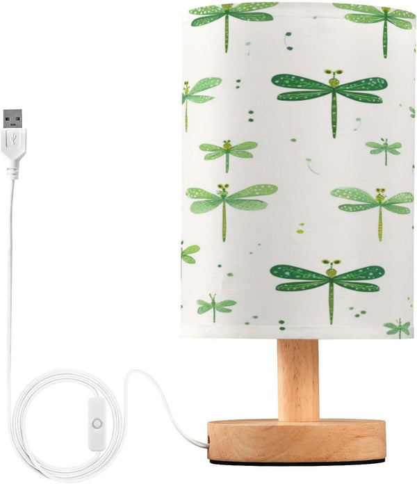 Dussdil Bright Green Dragonfly (3) Table Lamp Bedroom Bedside Night Reading Desk Lamps