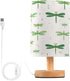Dussdil Bright Green Dragonfly (3) Table Lamp Bedroom Bedside Night Reading Desk Lamps