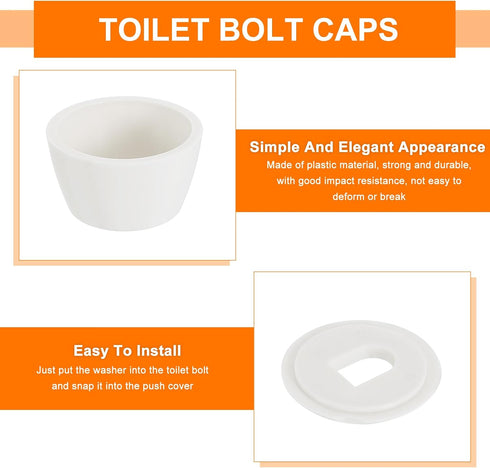 4Pcs 20mm/0.79" uxcell Toilet Bolt Caps, Plastic Push-On Toilet Seat Floor Bolts Caps, Universal Floor Bolts Caps