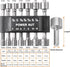 14Pcs Power Nut Driver Drill Bit Set, Chrome-Vanadium Steel, 1/4 inch Hex Shank, Quick Change Socket Wrench Tool