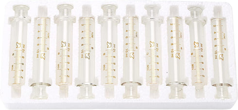 10ml Glass Syringes with Caps for Laboratory, 10 Pack