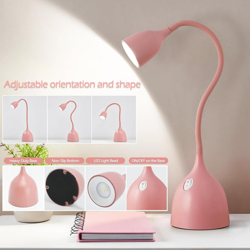 360 EJIAXIN Gooseneck Desk Lamp LED Flexible Reading Light Small Desk Lamps for Small Spaces Home Office Bedroom