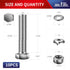 1/2-13 x 2-1/2" Hex Head Screw Bolt, Nuts, Flat & Lock Washers, 10Pcs 18-8 Stainless Steel Fully Threaded