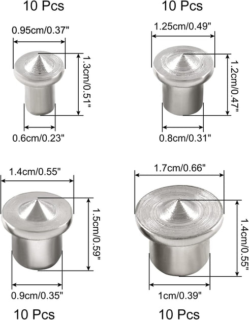 40 Pcs Dowel and Tenon Center Transfer Plugs, Solid Doweling Marker Tool for Woodworking