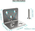 Aufuga (20, 1.5x1.2x1.2) Silver Stainless Steel Corner Bracket,Joint Right Angle Bracket,L Shape Heavy Duty Metal
