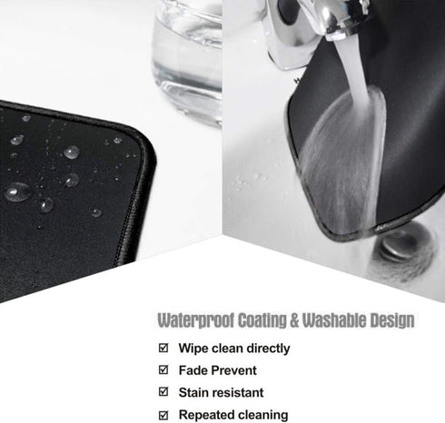 Mouse Pad with Non Slip Rubber Base, Upgraded Gaming Mat, Black Premium Textured Waterproof Mousepad
