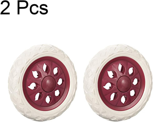 6.5 Inch 2pcs 22Lbs uxcell Shopping Cart Wheel Replacement Dia Rubber Foaming Wind Red (Load Capacity Each)