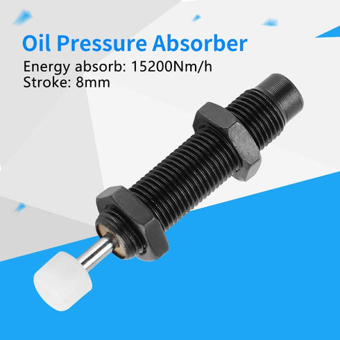 M10 x 8mm Oil Pressure Shock Absorber Adjustable Hydraulic Buffer Pneumatic Plunger for Air Cylinder AC1008-2