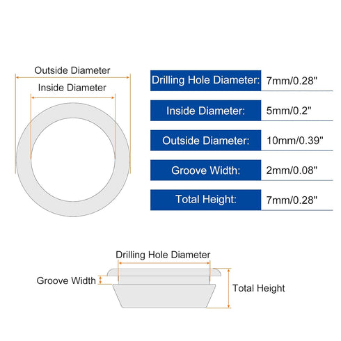 70 Grommets, 5mm 7mm uxcell Pcs Rubber ID Drill Hole Double Sided Hollow Firewall Hole Plugs Round Electrical Wiring
