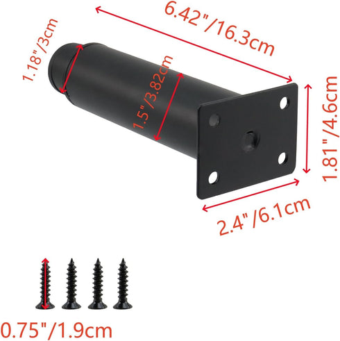6.42 Inch 10.63 Inch 4 KUMGROT Table Height Extender, Adjustable To Metal Support Legs, Carbon Steel Furniture Leg