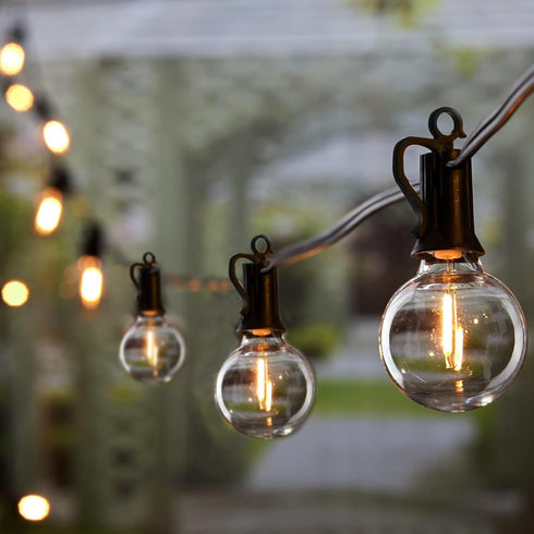 50FT 25 G40 Bulbs IP65 Dimmable Brightown Outdoor String Lights, Shatterproof Patio Lights, Waterproof Hanging