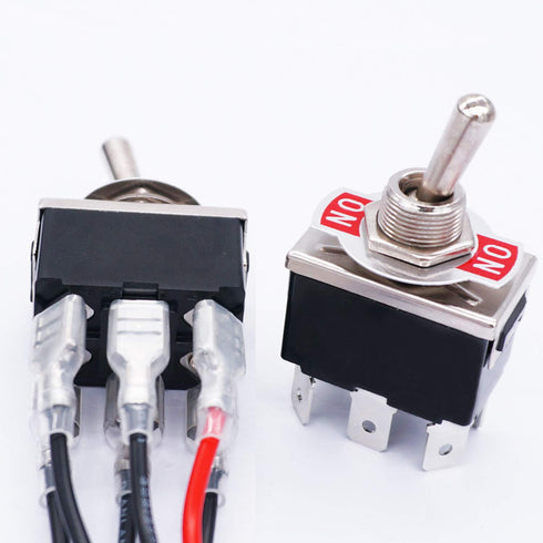 TWTADE 3 Pcs 6 Pin Toggle Rocker Switches ON/ON Latching DPDT Heavy Duty 16A 250VAC with Waterproof Cap