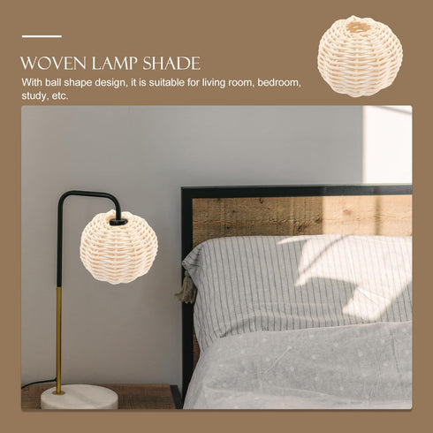2.75 Inch Set 2 STOBOK Rattan Lamp Shade Small Woven Wicker Light Cover of Decorative Lampshades for Table Lamp Living