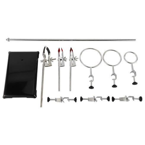 YaeCCC Premium Iron Laboratory Stand Support Metalware Set, 60cm Lab Clamp Flask Clamp Condenser Stand