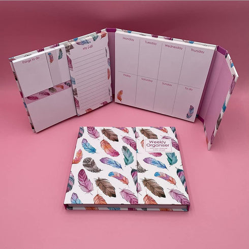 Nicepaper Cute Weekly Organizer Self-Stick Notes, Pastel Memo Pad Set with Feather Shapes, Perfect for Weekly Note