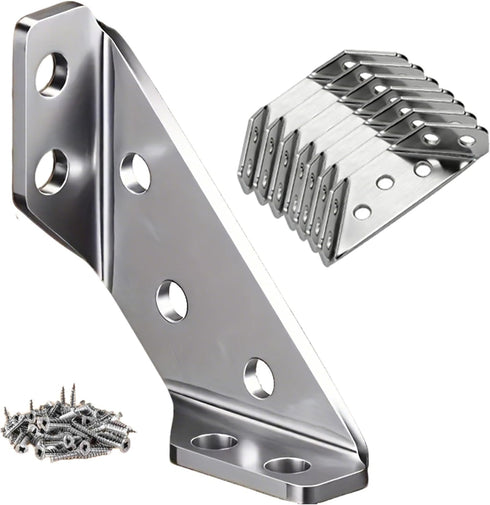 FZSFVAQ 8PCS Stainless Steel Corner Brackets for Wood, 2mm Thick 90 Degree L