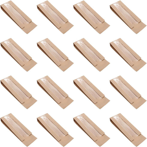 ARTSEWPLY 25pcs Kraft Paper Bread Bags with Window, Food-grade Kraft Paper, Natural Brown,