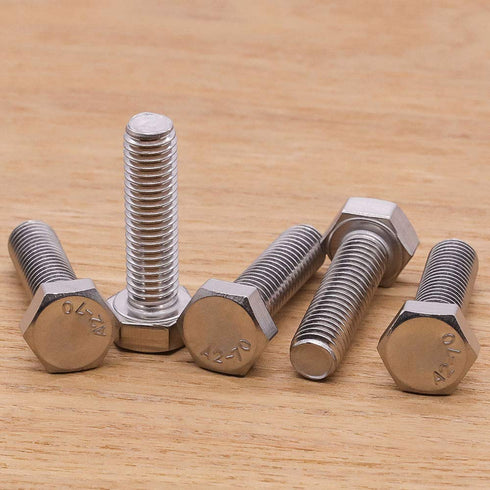 3/8-16 x 1 Hex Head Bolts Screws, 304 Stainless Steel 18-8, Fully Threaded, 10 PCS