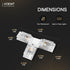 6 Pack 2-Pin 8mm 12/24V Led Strip Light T-Shaped Corner Connectors,Unwired Clips Transparent Solderless No Dark Area