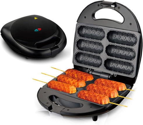 6 850W, Multipurpose Corn Hot Dog Maker, Multifunctional Snack Maker, NonStick Sausage Roll Maker with Quick, ABS
