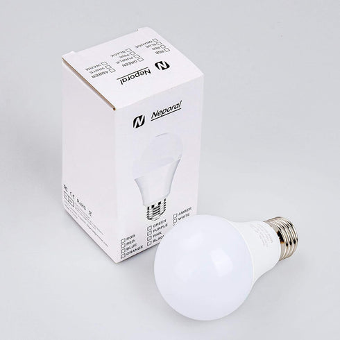 Neporal Amber Light Bulbs, 9W 60W Equivalent A19 Soft Light, Blue Light Blocking, 1800K Night Light Bulbs, 1 Pack