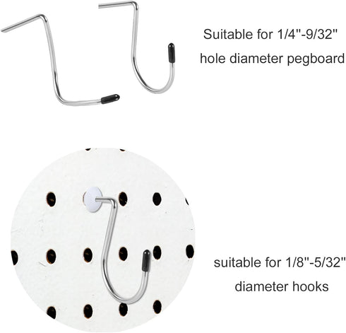 120pcs Pegboard Hook Locks, Stoppers for 1/4in Pegboard Hook Accessories, Tool Organizer Security Locks for Hanging
