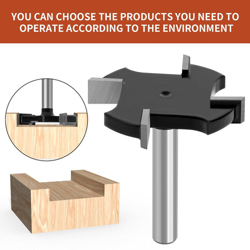BETIMFAN Spoilboard 1/4 Inch 1-1/2 Inch CNC Surfacing Router Bit Shank, Extra Large Cutting Diameter, Slab Flattening