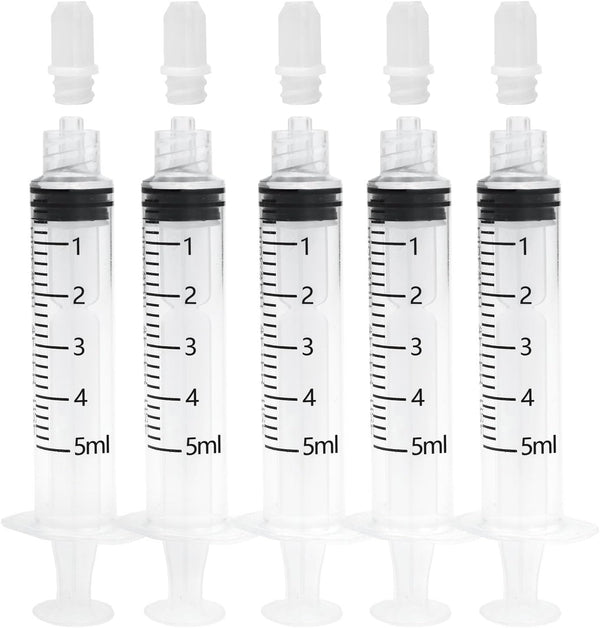 GVTCO 5ml Syringes Without Needles, 5cc Luer Lock Syringe - Disposable Individually Wrapped(50