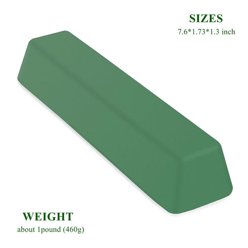 Green Metal Polishing Buffing Compound Bar for Metal Polishing Removing Scratches from Hard Metals, Stainless Steel, Chrome, Iron-1 Pound