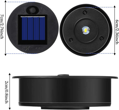 4 Warm(2.76 Inch Pieces Replacement Solar Light Tops Outdoor Hanging Lantern Solar Light Parts Round Waterproof