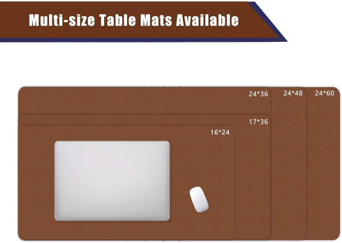 Writing Desk Pad Laptop Mat, PU Leather Desk Blotter Pad, Waterproof Durable Dual-Sided Writing Mat 16 X 24 Inch