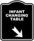 INFANT CHANGING TABLE Black Sign Arrow Down Right Aluminum Composite Sign 8.5