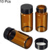 PATIKIL 20mL Reagent Media Bottle, 10 Pack Round Glass Storage Bottles Plastic Screw Cap for Lab Home, Brown by PATIKIL
