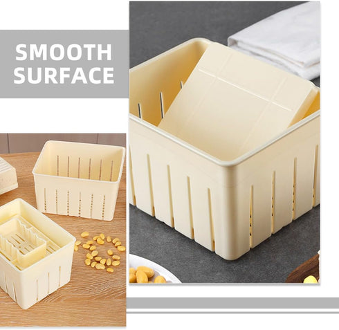 Set 3pcs BESPORTBLE Tofu Mold Press Container DIY Homemade Tofu Maker with Cheesecloth Kitchen Bean Curd Making Tool