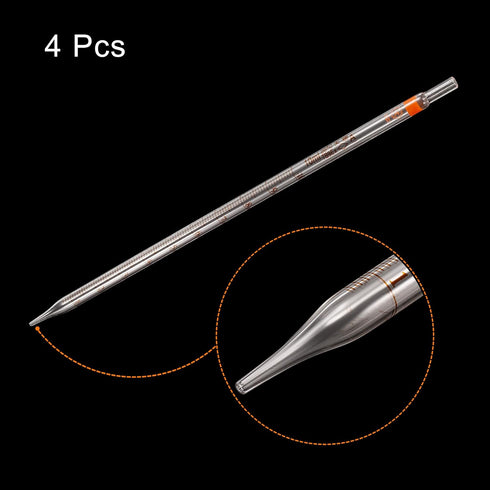 PATIKIL Graduated Dropper Pipettes, 4 Pcs 10ml Reusable Borosilicate Glass for Liquid Transfer