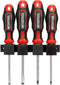 INTERTOOL 4-Piece Magnetic Screwdriver Set - Phillips & Flat Head, S2 Steel, Rust Resistant for General Purpose Repair