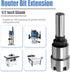 Mesee 1/2'' Shank ER20 Router Collet Extension Chuck Adapter with 1/4'' & 1/2'' ER20 Spring Collet Set
