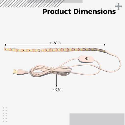 yeeplant 59.1 5V Dimmable 5050 in USB Led Strip Light, Touch Switch Light Bar, Flexible & Bendable, SMD, Energy Saving