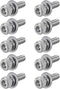uxcell M2.5 x 8mm Stainless Steel Hex Socket Head Cap Screws, 10pcs with Spring Washer and Plain Washers