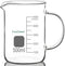 Glass Beaker with Handle, 500 ml Clear Graduated Low Form Griffin Beaker with Pouring Spout
