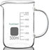 Glass Beaker with Handle, 500 ml Clear Graduated Low Form Griffin Beaker with Pouring Spout