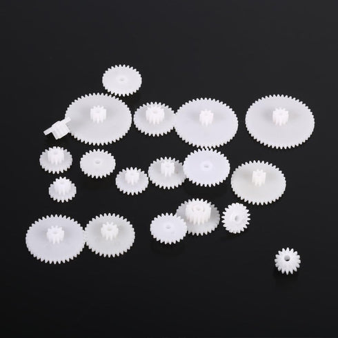 Set, 19 Garosa Motor Gear Plastic Durable Gear Kit with Parts for Robot Toys and Cars, Ideal for Model Building