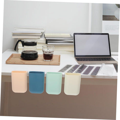 8-Piece KALLORY Multifunctional Desktop Organizer Portable Garbage Bin Hanging Storage Cup Holder Rolling Cart