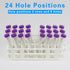 Plastic Test Tube Rack, 24 Holes, Detachable Holder for 25 mm Test Tubes, White Vial Holder (1pcs, 24 Holes)