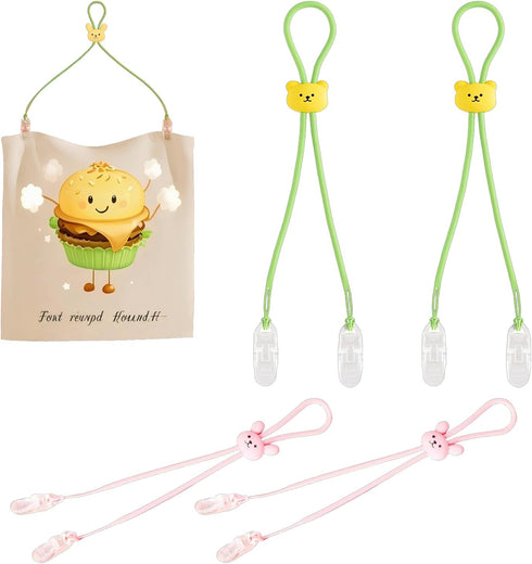 Vilbocr 4Pcs Bib Holder Dental Napkin Clip,Portable Silicone Dentist Clips Napkin Chains Bib