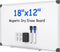Magnetic White Board Kit for Wall - 18" x 12", 1 Dry Eraser & 2 Multicolor Markers, Sliver Aluminum Frame