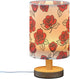 ALAZA Bedside Table Lamp for Bedroom Red Rose Floral Nightstand LED Light Lamps with USB Port Linen Fabric Shade Table