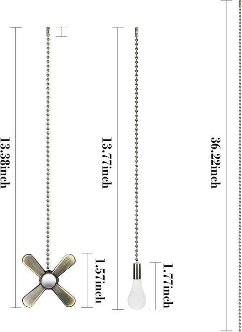 Iceyyyy Set 4Pcs 8Pcs 2Pcs 35.4 inches Bronze Ceiling Fan Pull Chain Including Beaded Ball Fan Pull Chain Pendant