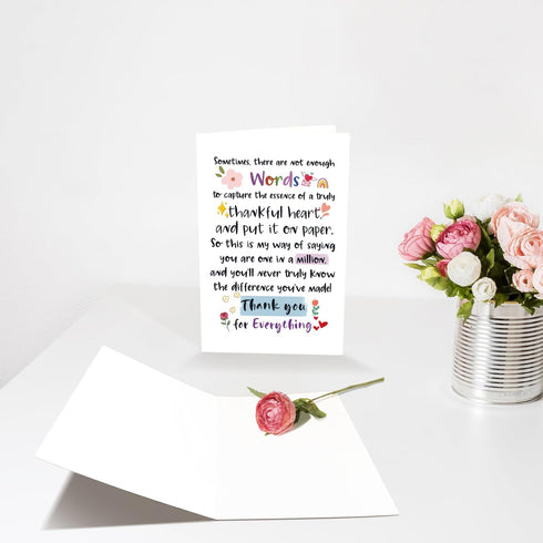 RPJIEKINXU Cute Appreciation Card for Him Her, Great Thank You Card for Teacher Coworker Boss Women Men, Sweet